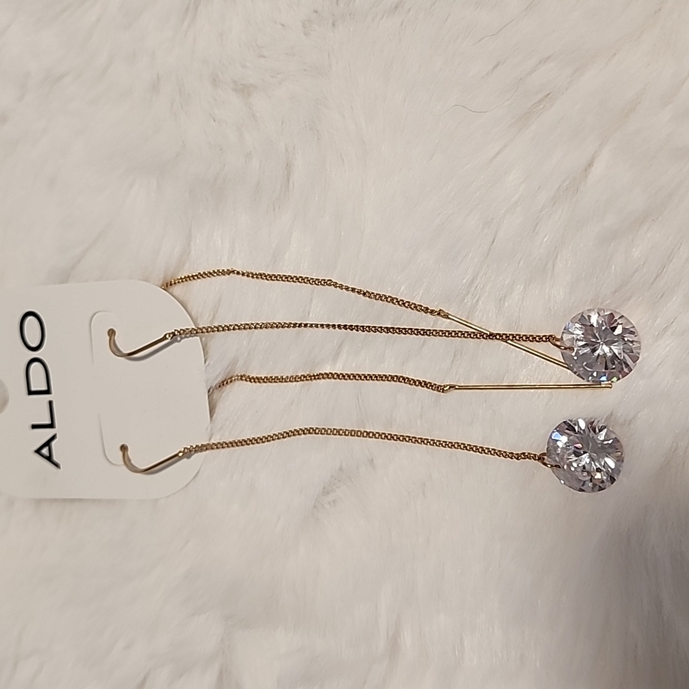 Aldo threader gold earrings